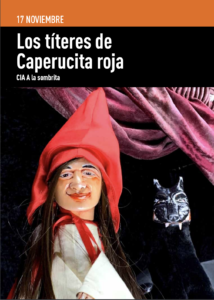 Los Titeres de Caperucita roja en la s MATINALES ESCOLARES del Teatro Calderón de Valladolid -Díptico Portada