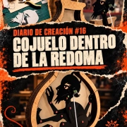 Silueta articulada de Cojuelo dentro de la redoma y detalles de su construcción en el taller. Diario de creación #16 de El Diablo Cojuelo.